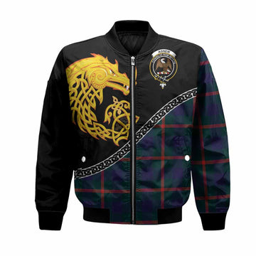 Agnew Tartan Crest Bomber Jacket Legendary Dragon Knot Half Style