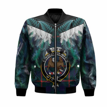 Agnew Tartan Crest Bomber Jacket New Zealand Maori Korowai Cloak