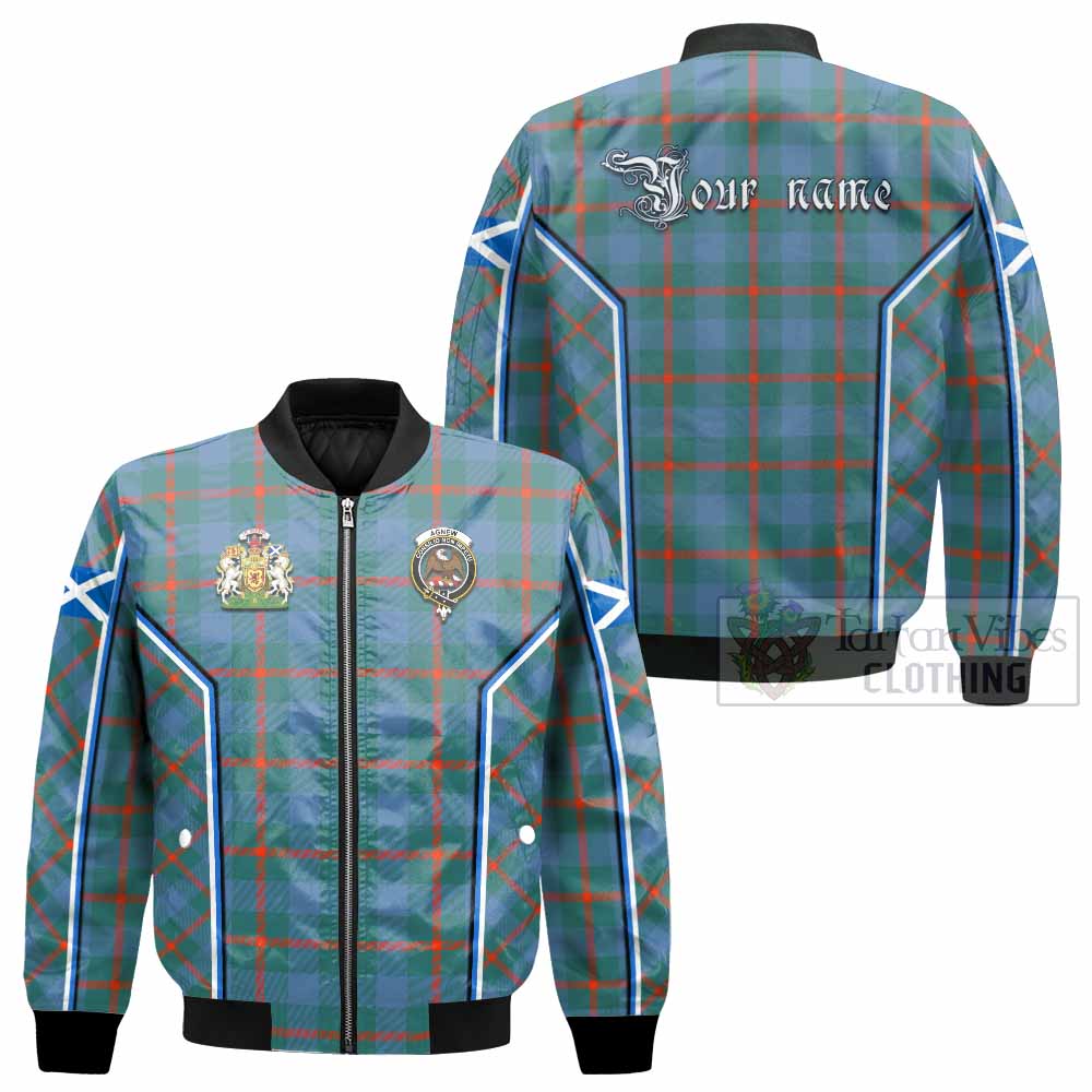 Agnew Tartan Crest Bomber Jacket Scotland Coat of Arm Flag Style - Tartan Vibes Clothing