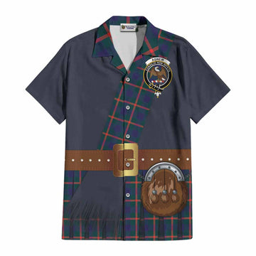 Agnew Tartan Crest Cotton Hawaiian Shirt Kilt Costume Style