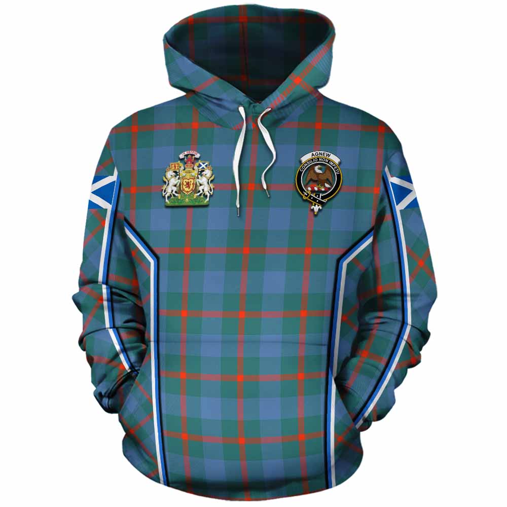 Agnew Tartan Crest Cotton Hoodie Scotland Coat of Arm Flag Style - Tartan Vibes Clothing