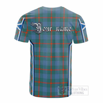 Agnew Tartan Crest Cotton T-shirt Scotland Coat of Arm Flag Style