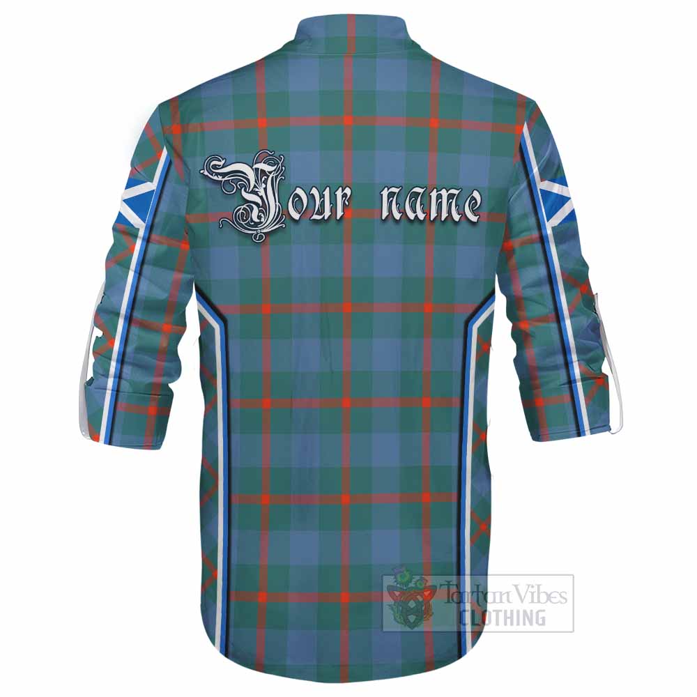 Agnew Tartan Crest Ghillie Kilt Shirt Scotland Coat of Arm Flag Style - Tartan Vibes Clothing