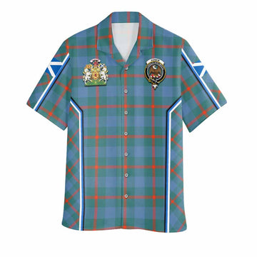 Agnew Tartan Crest Hawaiian Shirt Scotland Coat of Arm Flag Style - Tartan Vibes Clothing