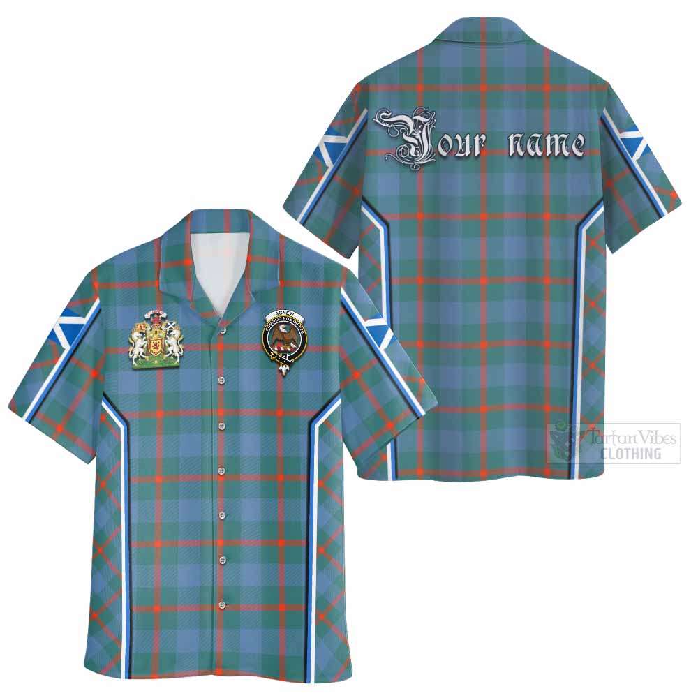 Agnew Tartan Crest Hawaiian Shirt Scotland Coat of Arm Flag Style - Tartan Vibes Clothing