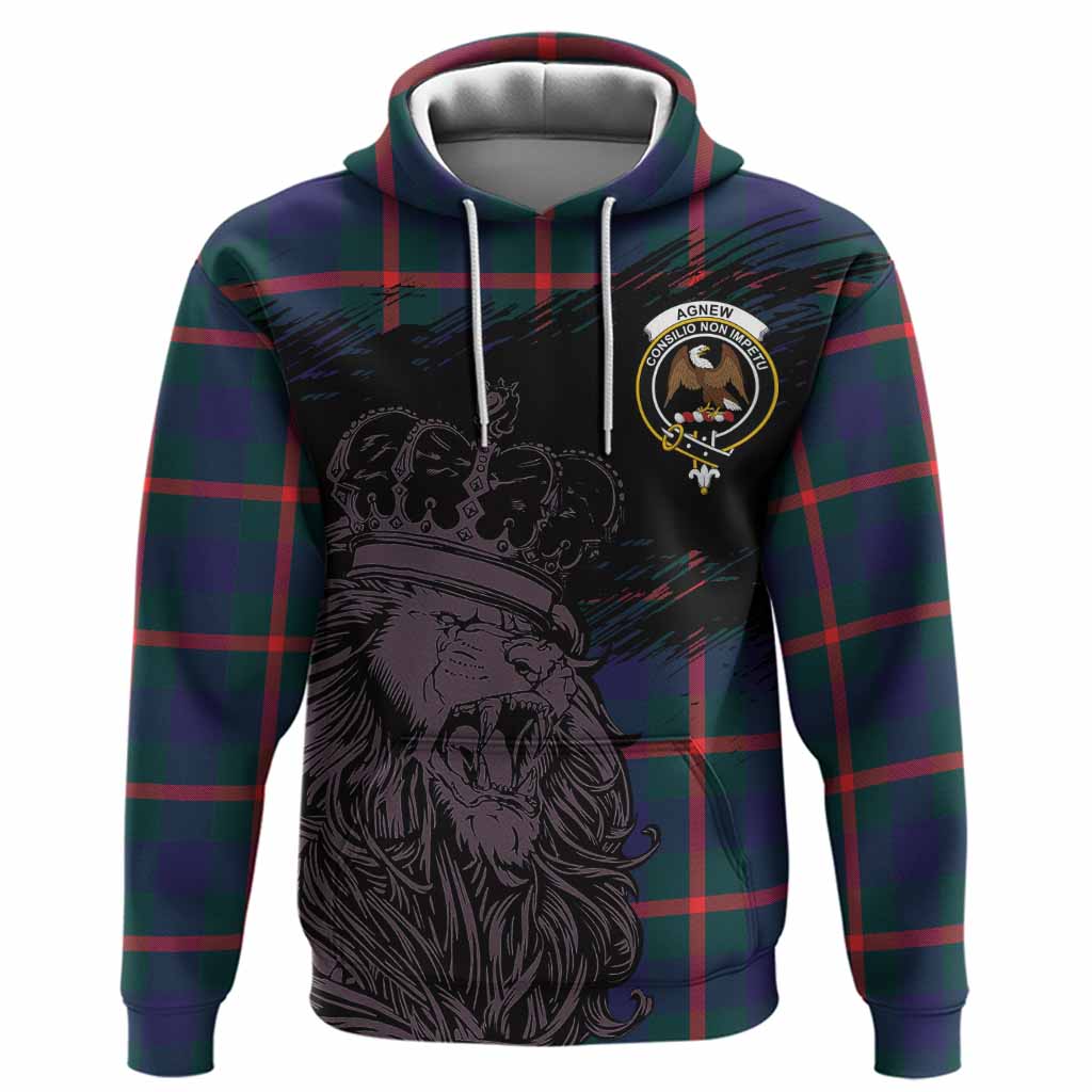 Agnew Tartan Crest Hoodie Crowned Lion Heritage Style