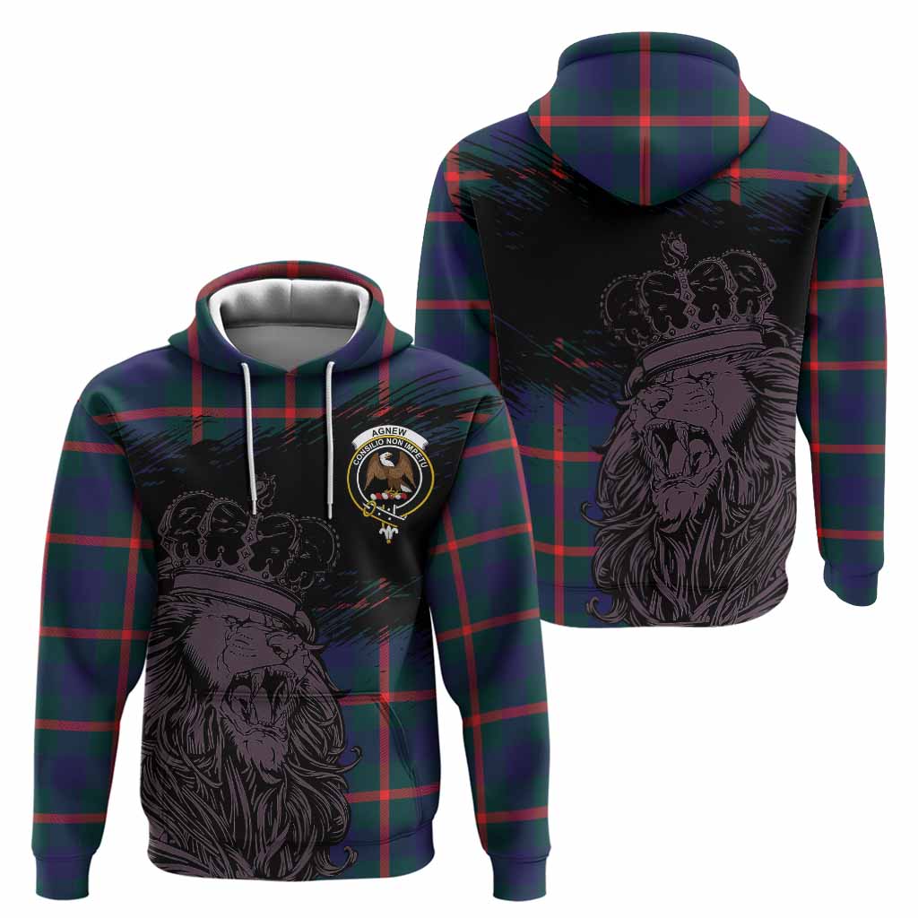 Agnew Tartan Crest Hoodie Crowned Lion Heritage Style