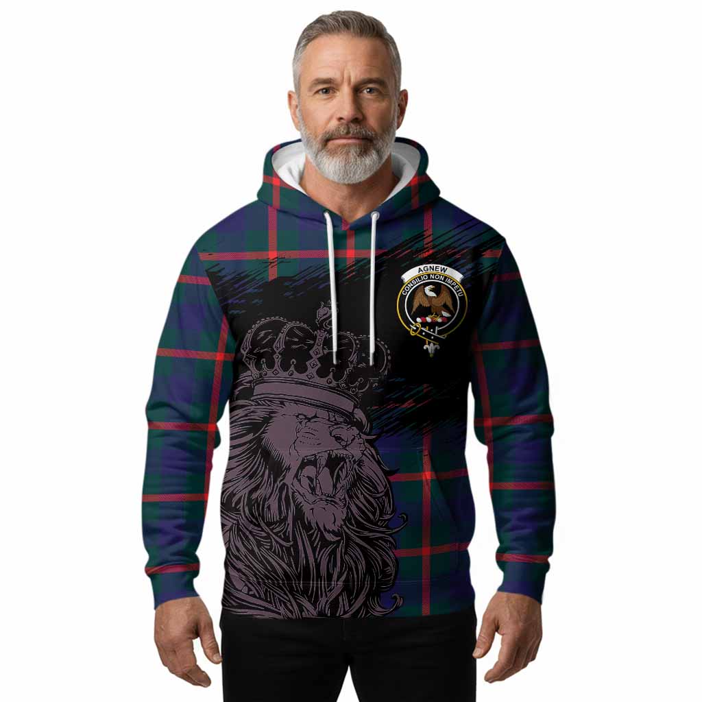 Agnew Tartan Crest Hoodie Crowned Lion Heritage Style