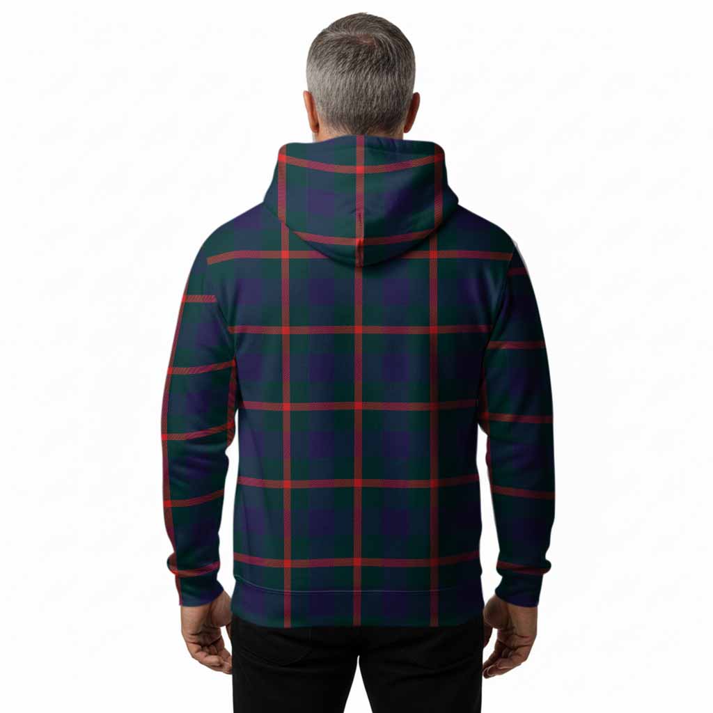 Agnew Tartan Crest Hoodie Ferocious Lion Style