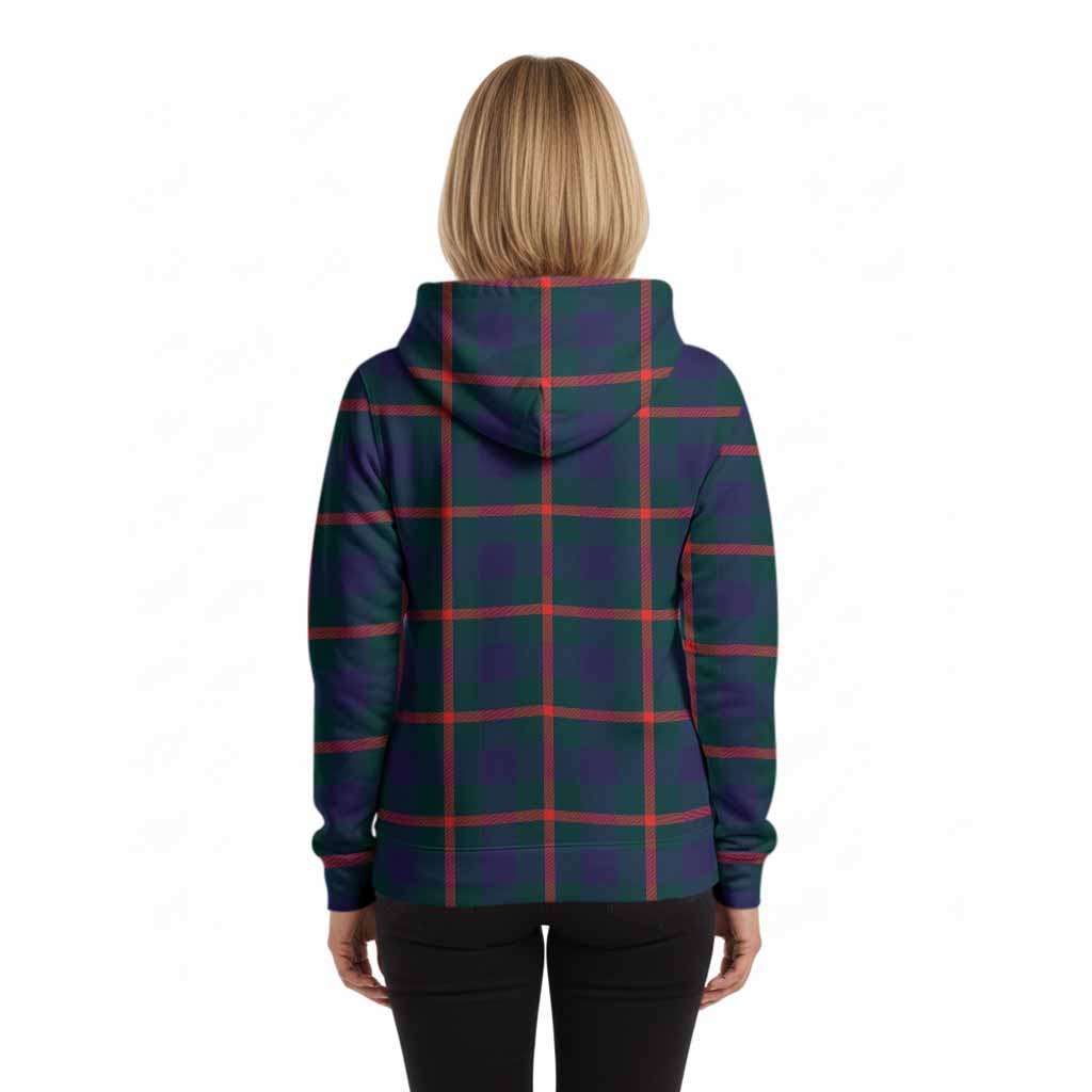 Agnew Tartan Crest Hoodie Ferocious Lion Style