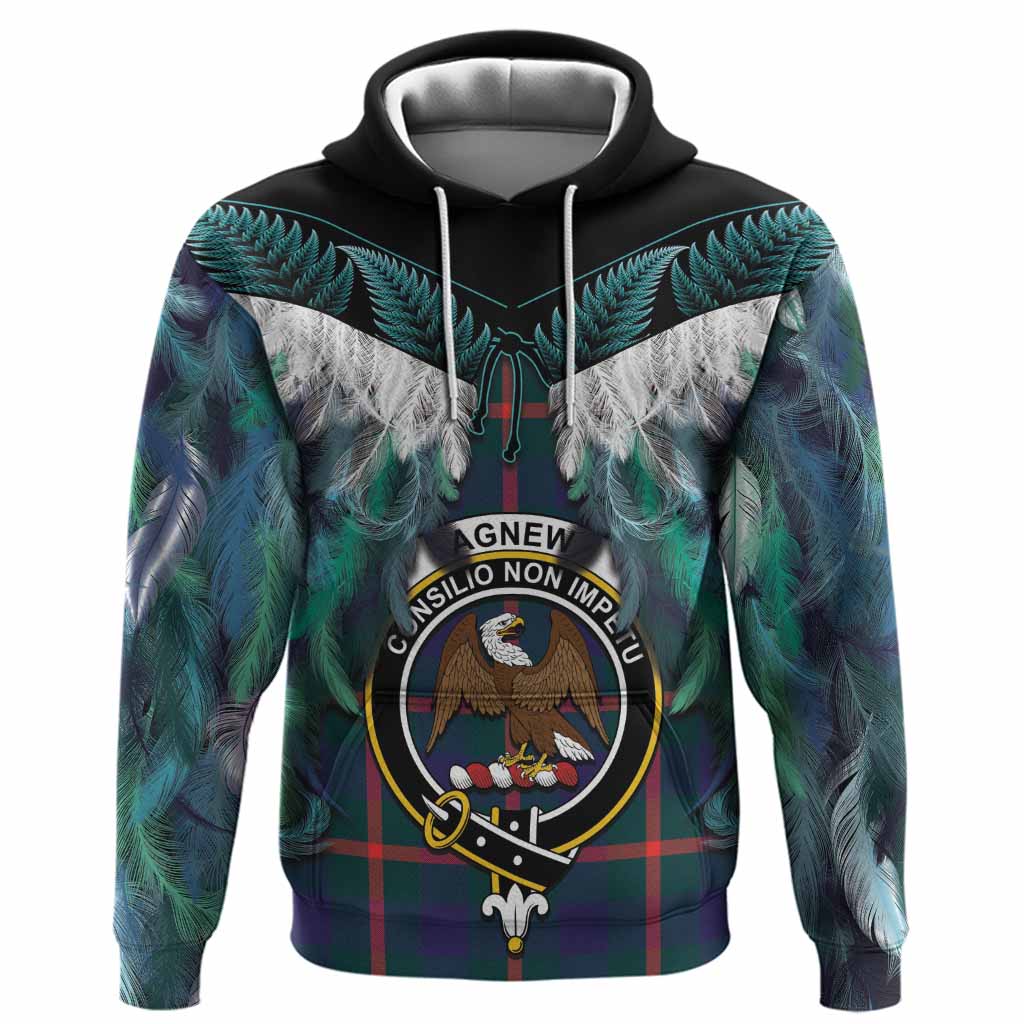 Agnew Tartan Crest Hoodie New Zealand Maori Korowai Cloak