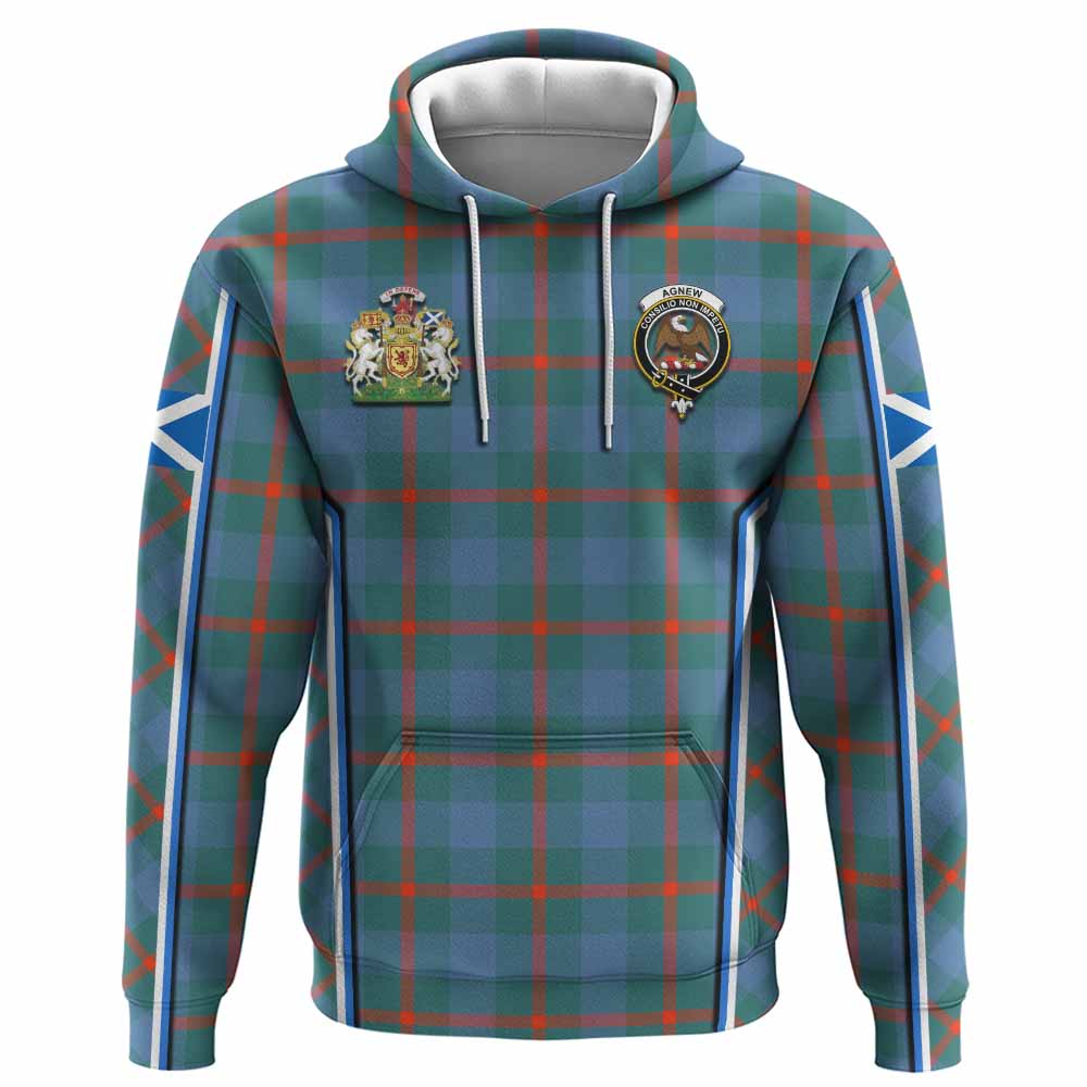 Agnew Tartan Crest Hoodie Scotland Coat of Arm Flag Style - Tartan Vibes Clothing
