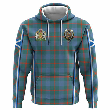 Agnew Tartan Crest Hoodie Scotland Coat of Arm Flag Style