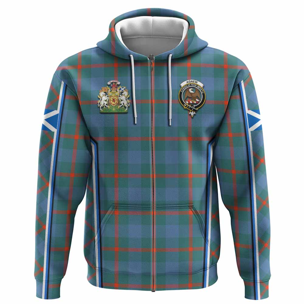 Agnew Tartan Crest Hoodie Scotland Coat of Arm Flag Style - Tartan Vibes Clothing