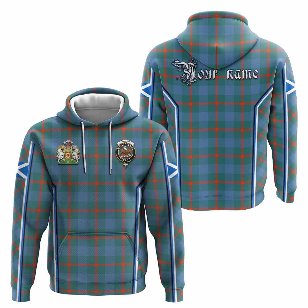 Agnew Tartan Crest Hoodie Scotland Coat of Arm Flag Style - Tartan Vibes Clothing