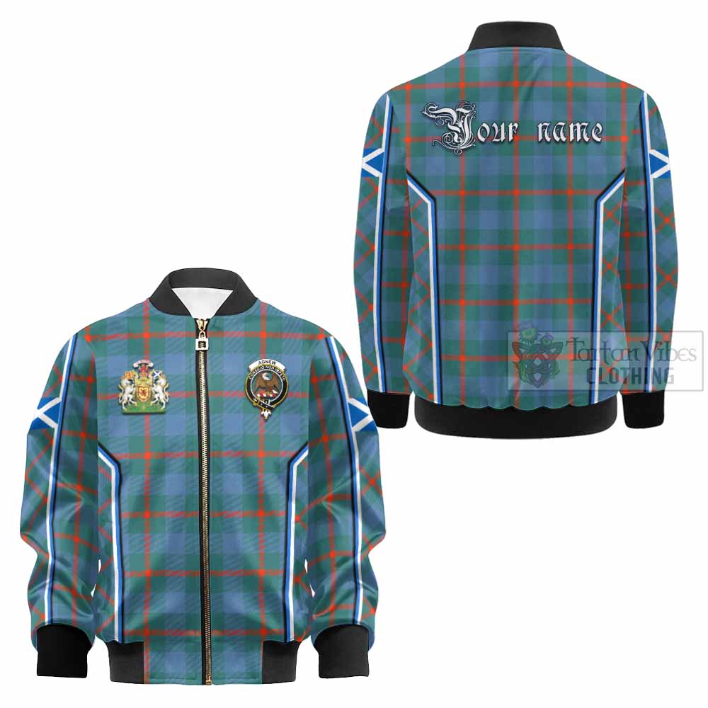 Agnew Tartan Crest Kid Bomber Jacket Scotland Coat of Arm Flag Style - Tartan Vibes Clothing