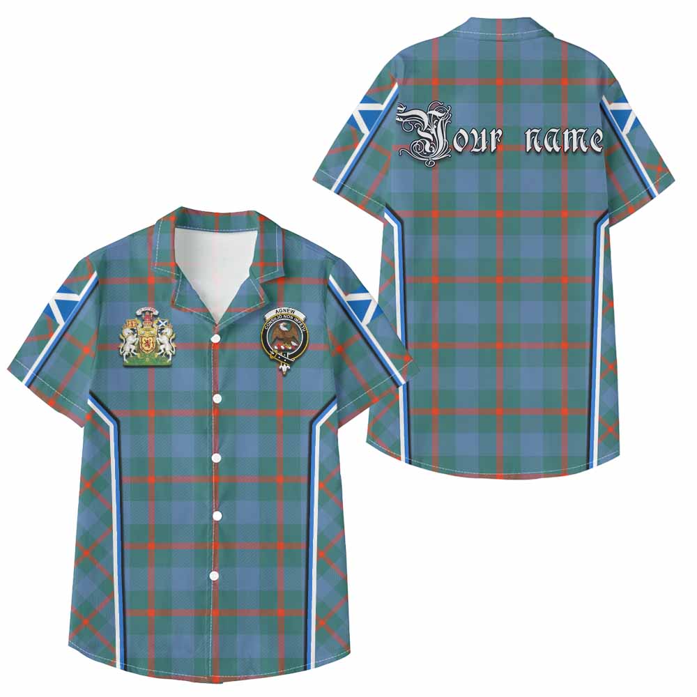 Agnew Tartan Crest Kid Hawaiian Shirt Scotland Coat of Arm Flag Style - Tartan Vibes Clothing