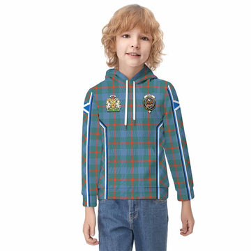 Agnew Tartan Crest Kid Hoodie Scotland Coat of Arm Flag Style - Tartan Vibes Clothing