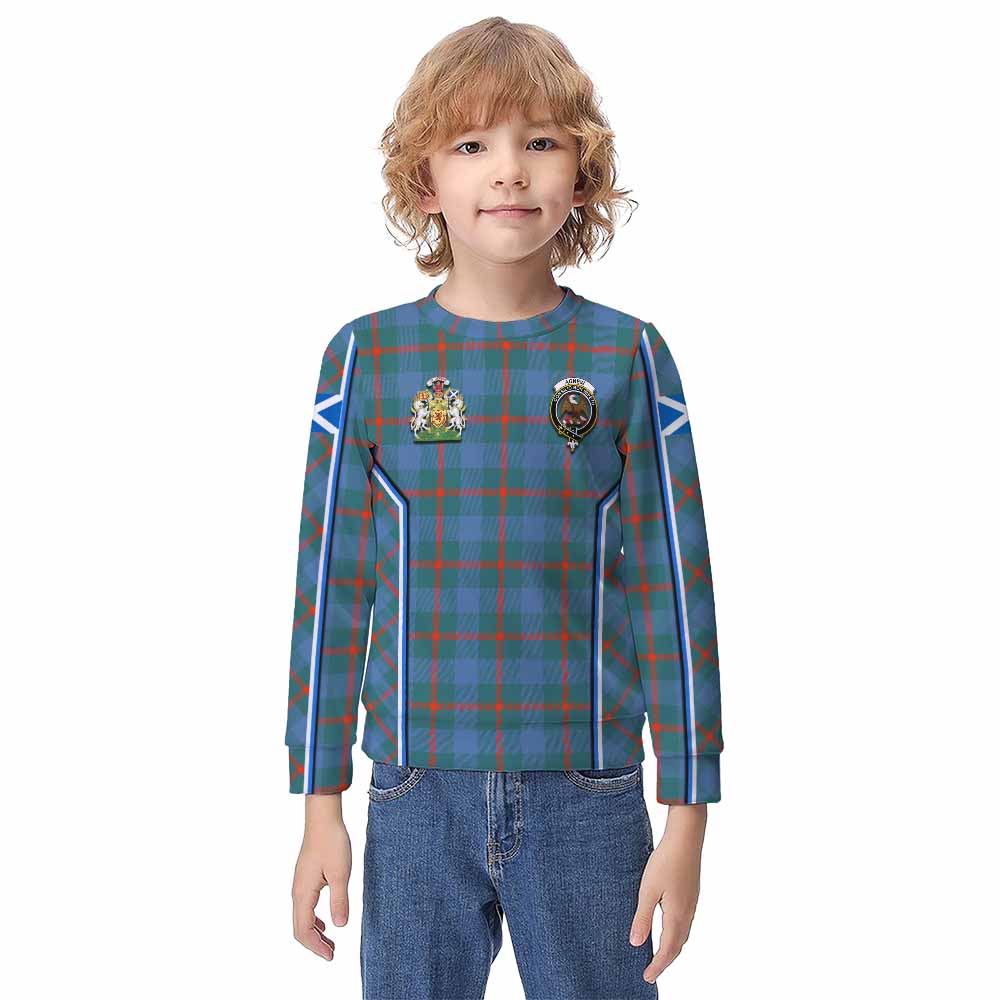 Agnew Tartan Crest Kid Knitted Sweatshirt Scotland Coat of Arm Flag Style - Tartan Vibes Clothing