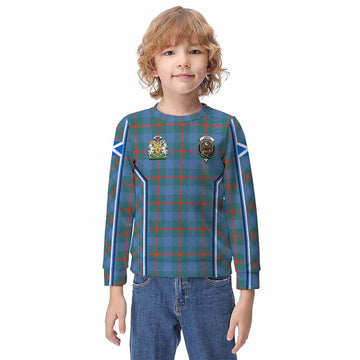 Agnew Tartan Crest Kid Knitted Sweatshirt Scotland Coat of Arm Flag Style - Tartan Vibes Clothing