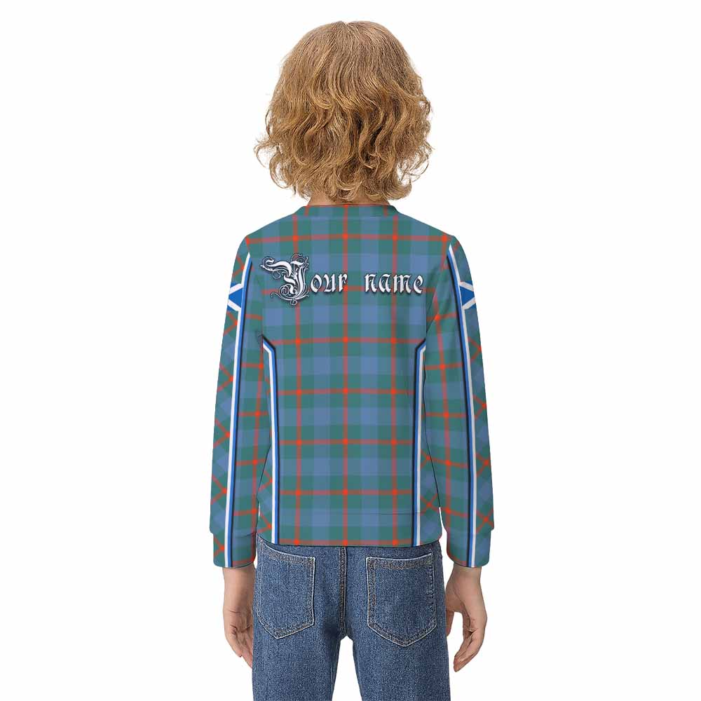 Agnew Tartan Crest Kid Knitted Sweatshirt Scotland Coat of Arm Flag Style - Tartan Vibes Clothing
