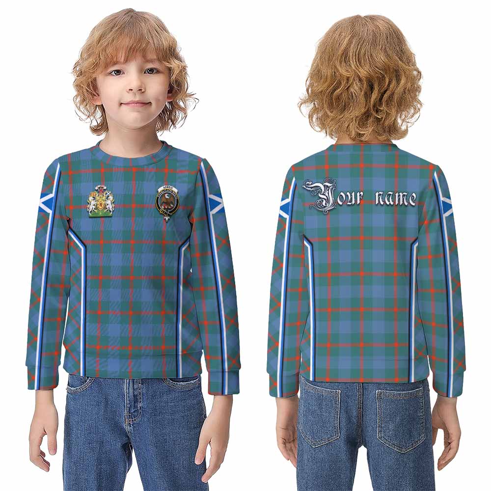 Agnew Tartan Crest Kid Knitted Sweatshirt Scotland Coat of Arm Flag Style - Tartan Vibes Clothing
