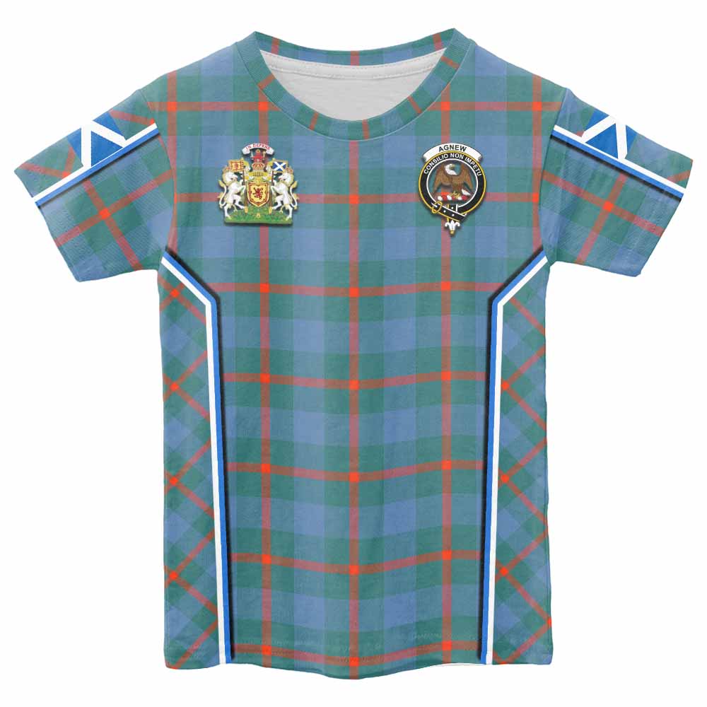 Agnew Tartan Crest Kid T-shirt Scotland Coat of Arm Flag Style - Tartan Vibes Clothing