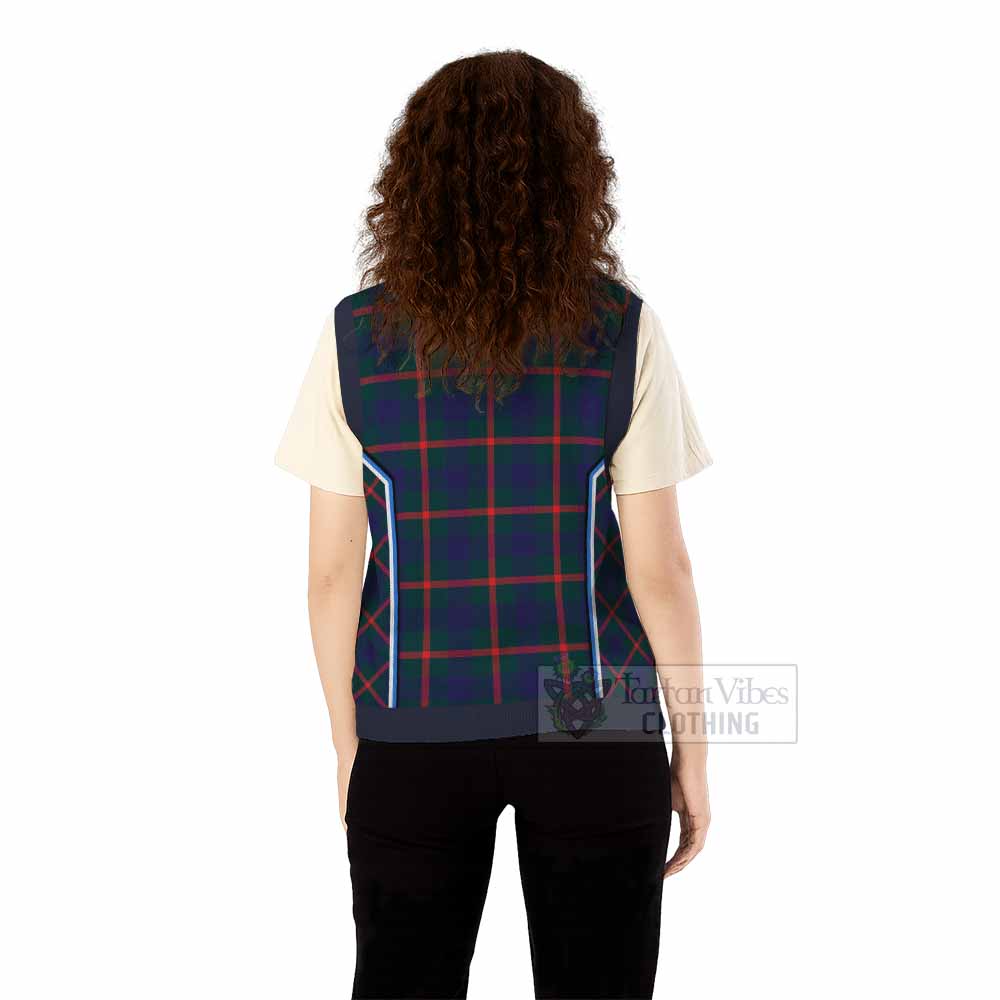 Agnew Tartan Crest Knitted V-Neck Vest Scotland Coat of Arm Flag Style - Tartan Vibes Clothing