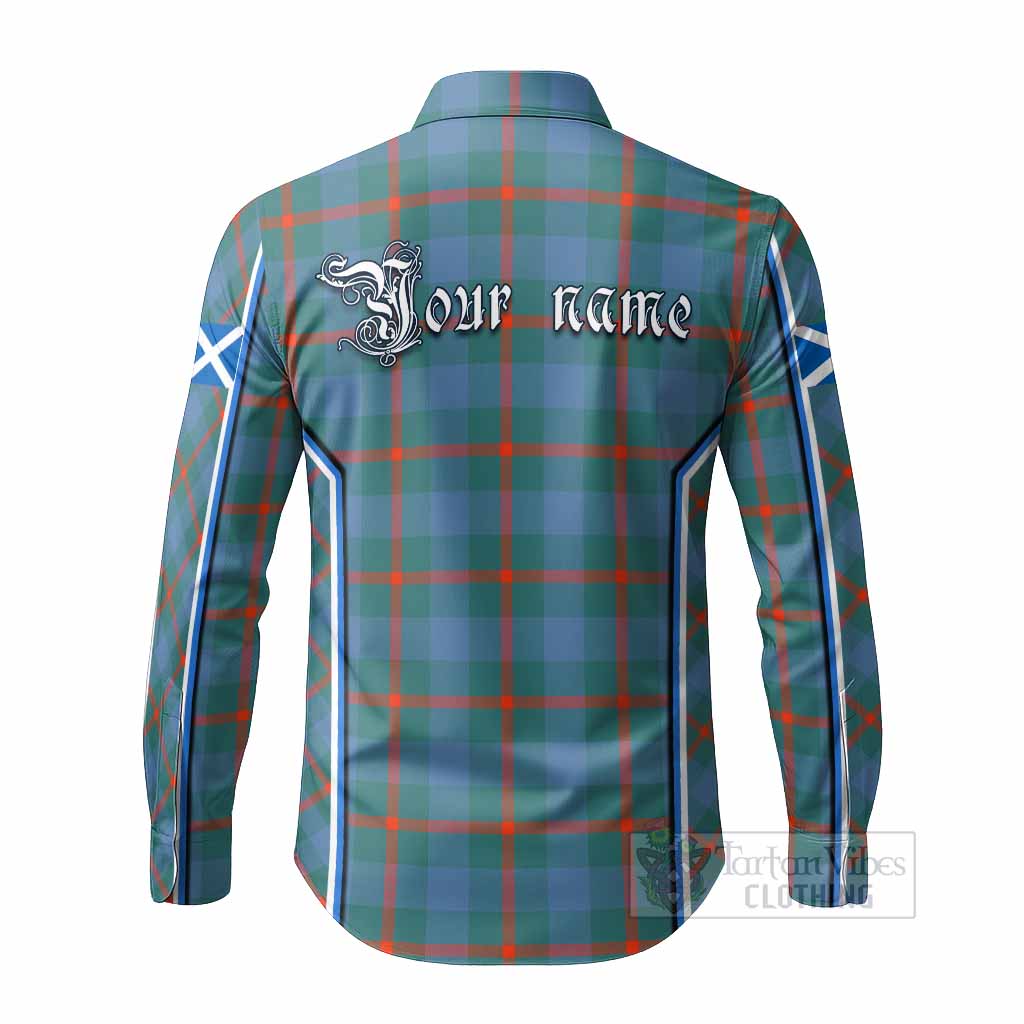 Agnew Tartan Crest Long Sleeve Button Shirts Scotland Coat of Arm Flag Style - Tartan Vibes Clothing