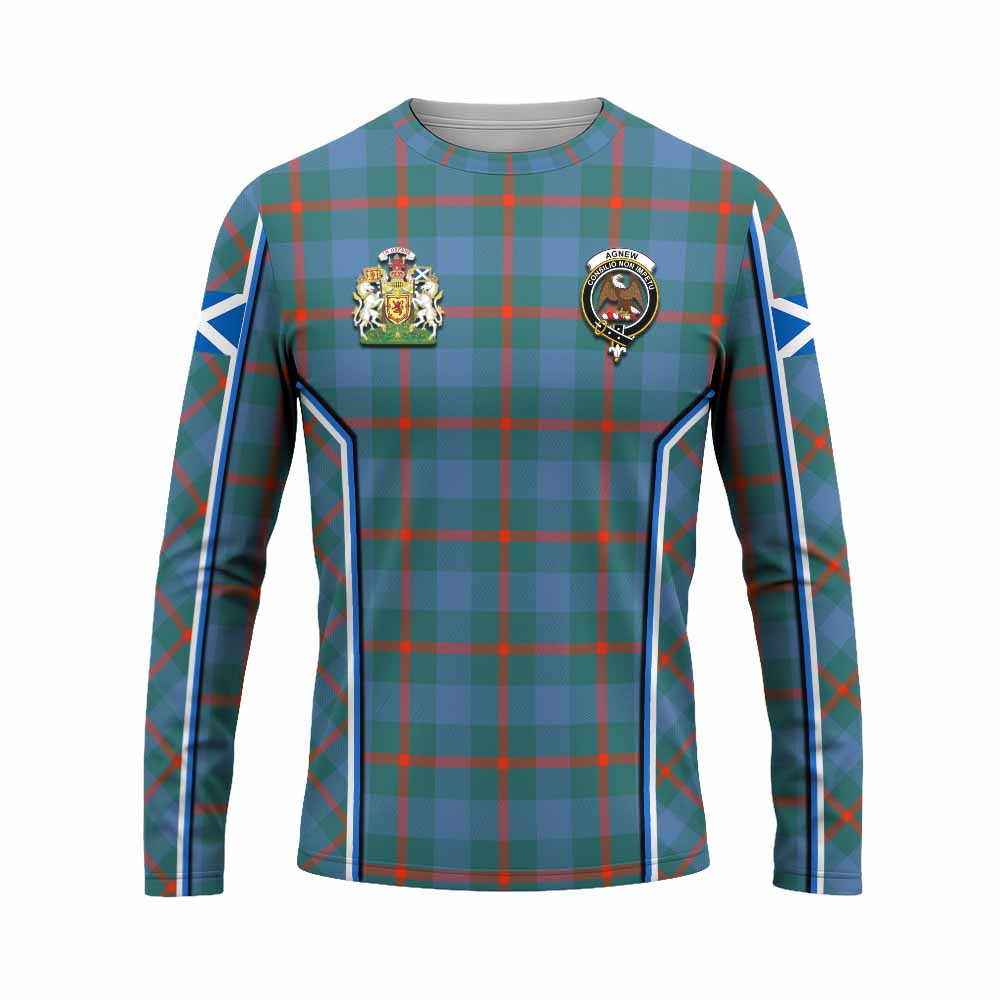 Agnew Tartan Crest Long Sleeve T-Shirt Scotland Coat of Arm Flag Style - Tartan Vibes Clothing