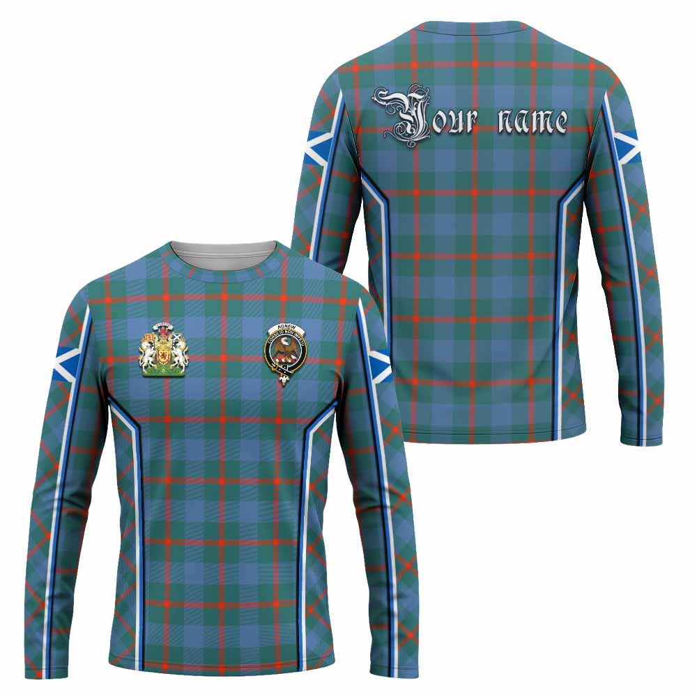 Agnew Tartan Crest Long Sleeve T-Shirt Scotland Coat of Arm Flag Style - Tartan Vibes Clothing
