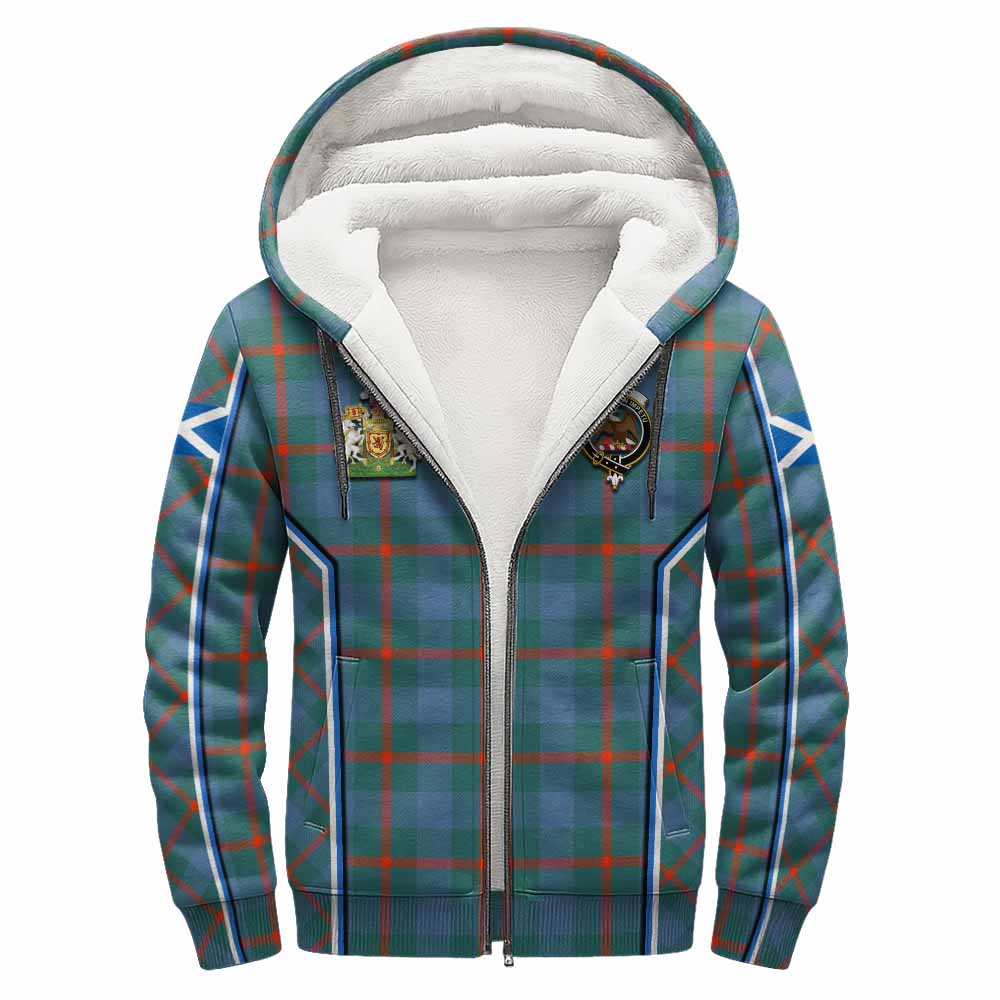Agnew Tartan Crest Sherpa Hoodie Scotland Coat of Arm Flag Style - Tartan Vibes Clothing