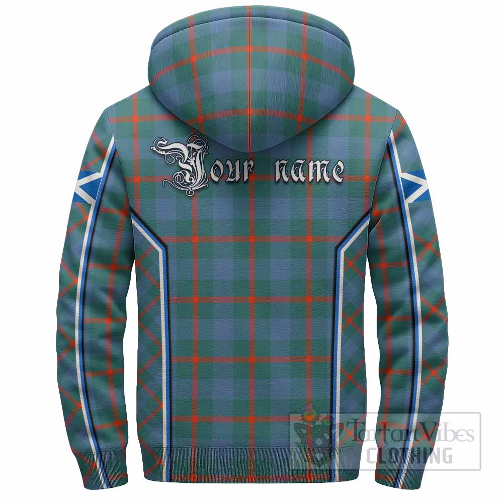 Agnew Tartan Crest Sherpa Hoodie Scotland Coat of Arm Flag Style - Tartan Vibes Clothing
