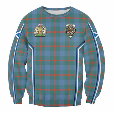 Agnew Tartan Crest Sweatshirt Scotland Coat of Arm Flag Style