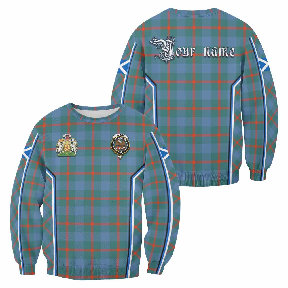 Agnew Tartan Crest Sweatshirt Scotland Coat of Arm Flag Style - Tartan Vibes Clothing