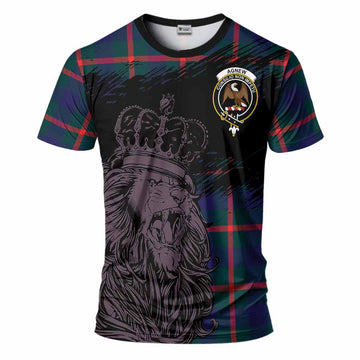 Agnew Tartan Crest T-Shirt Crowned Lion Heritage Style