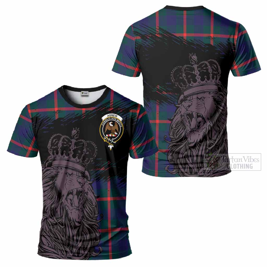 Agnew Tartan Crest T-Shirt Crowned Lion Heritage Style