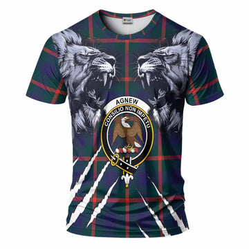 Agnew Tartan Crest T-Shirt Ferocious Lion Style