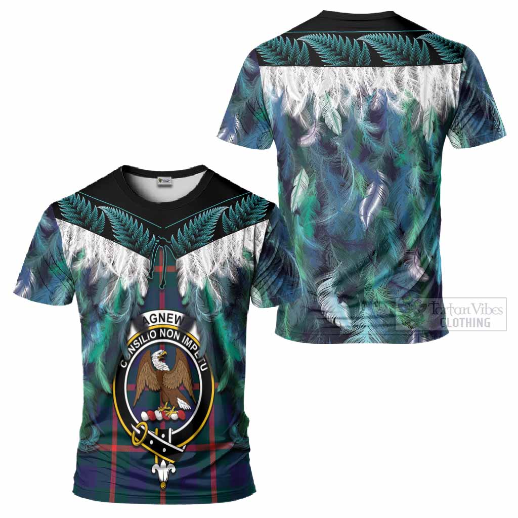 Agnew Tartan Crest T-Shirt New Zealand Maori Korowai Cloak