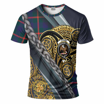 Agnew Tartan Crest T-Shirt Scottish Triskele Celtic