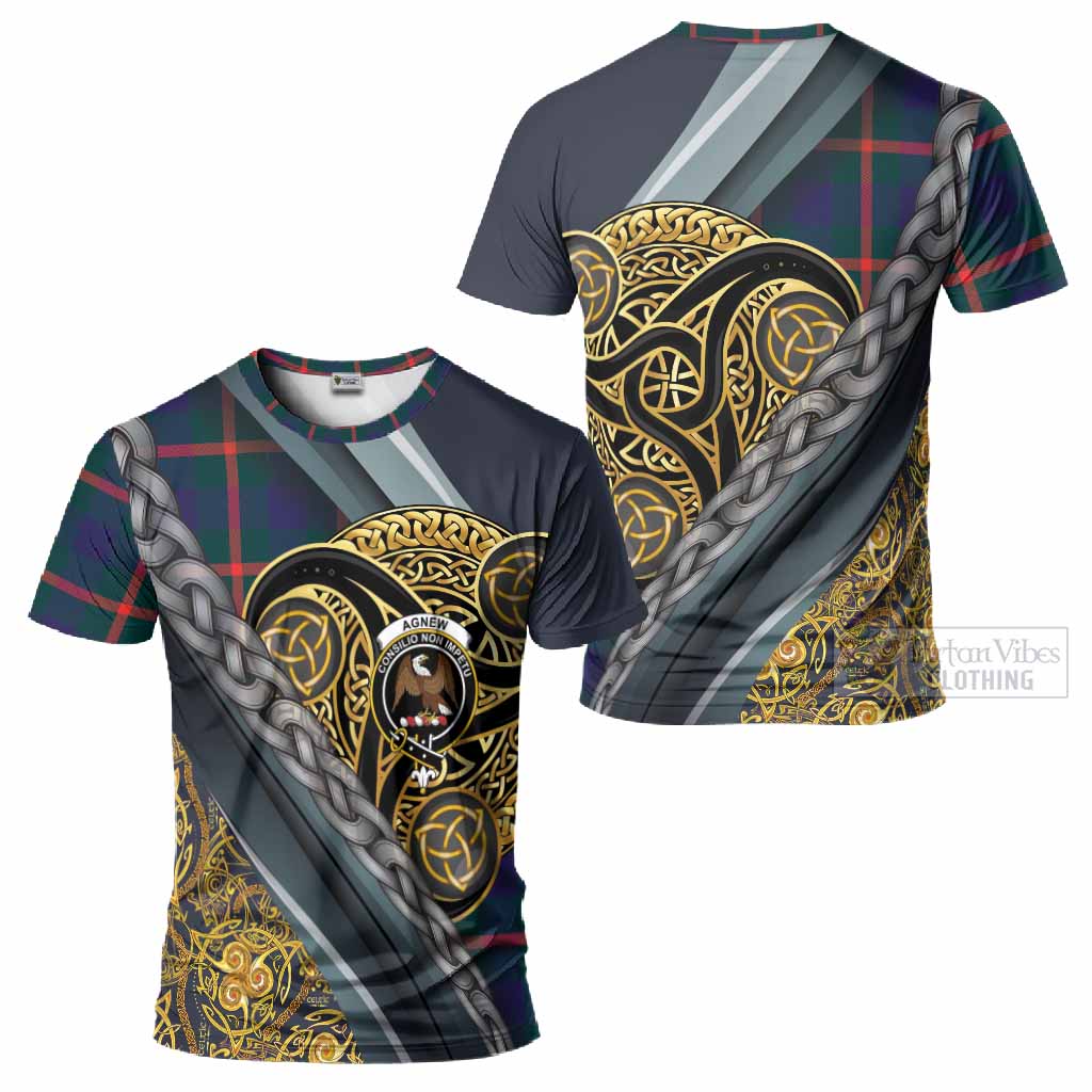 Agnew Tartan Crest T-Shirt Scottish Triskele Celtic