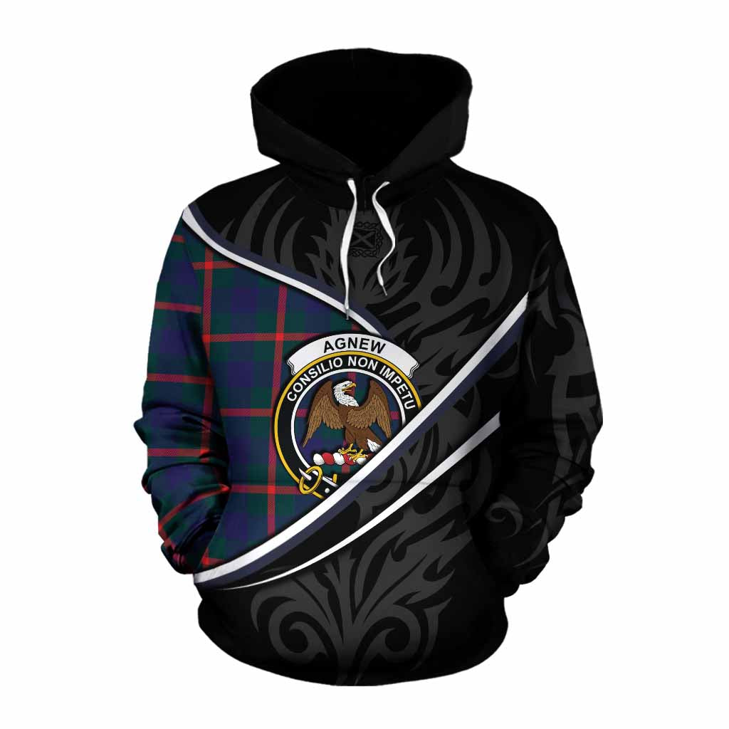 Agnew Tartan Family Crest Cotton Hoodie Celtic Scottish Thistle Floral - Tartan Vibes Clothing