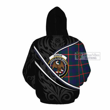 Agnew Tartan Family Crest Cotton Hoodie Celtic Scottish Thistle Floral - Tartan Vibes Clothing