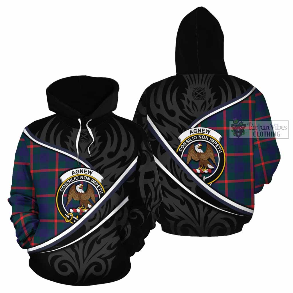 Agnew Tartan Family Crest Cotton Hoodie Celtic Scottish Thistle Floral - Tartan Vibes Clothing