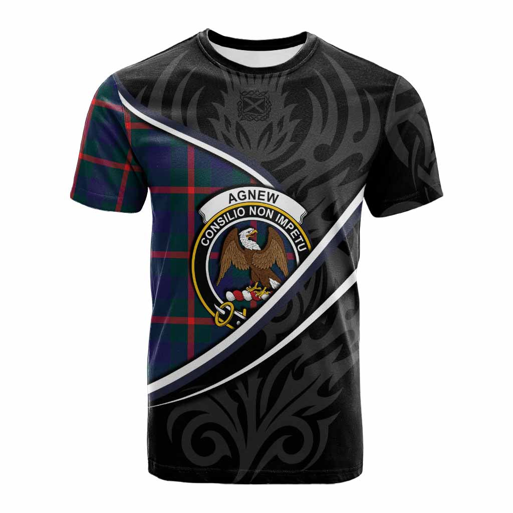 Agnew Tartan Family Crest Cotton T-shirt Celtic Scottish Thistle Floral - Tartan Vibes Clothing