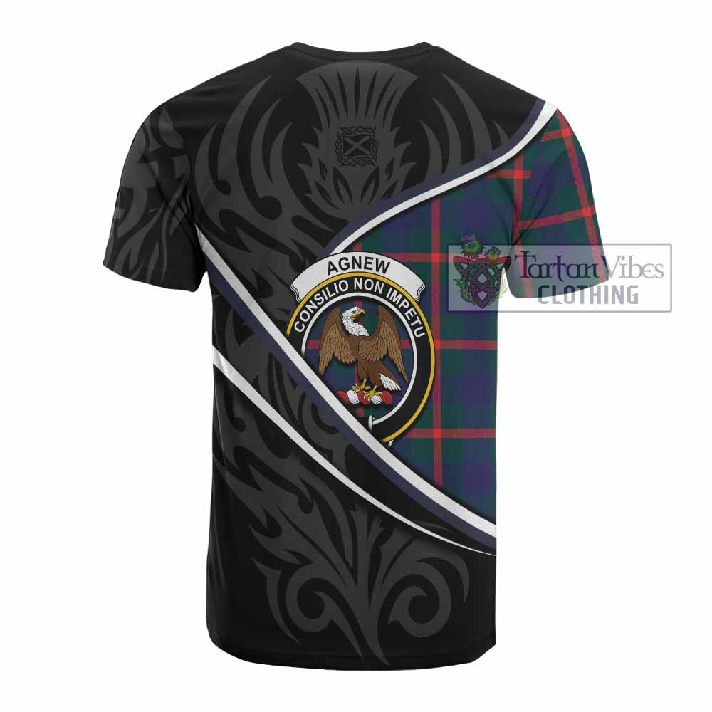 Agnew Tartan Family Crest Cotton T-shirt Celtic Scottish Thistle Floral - Tartan Vibes Clothing