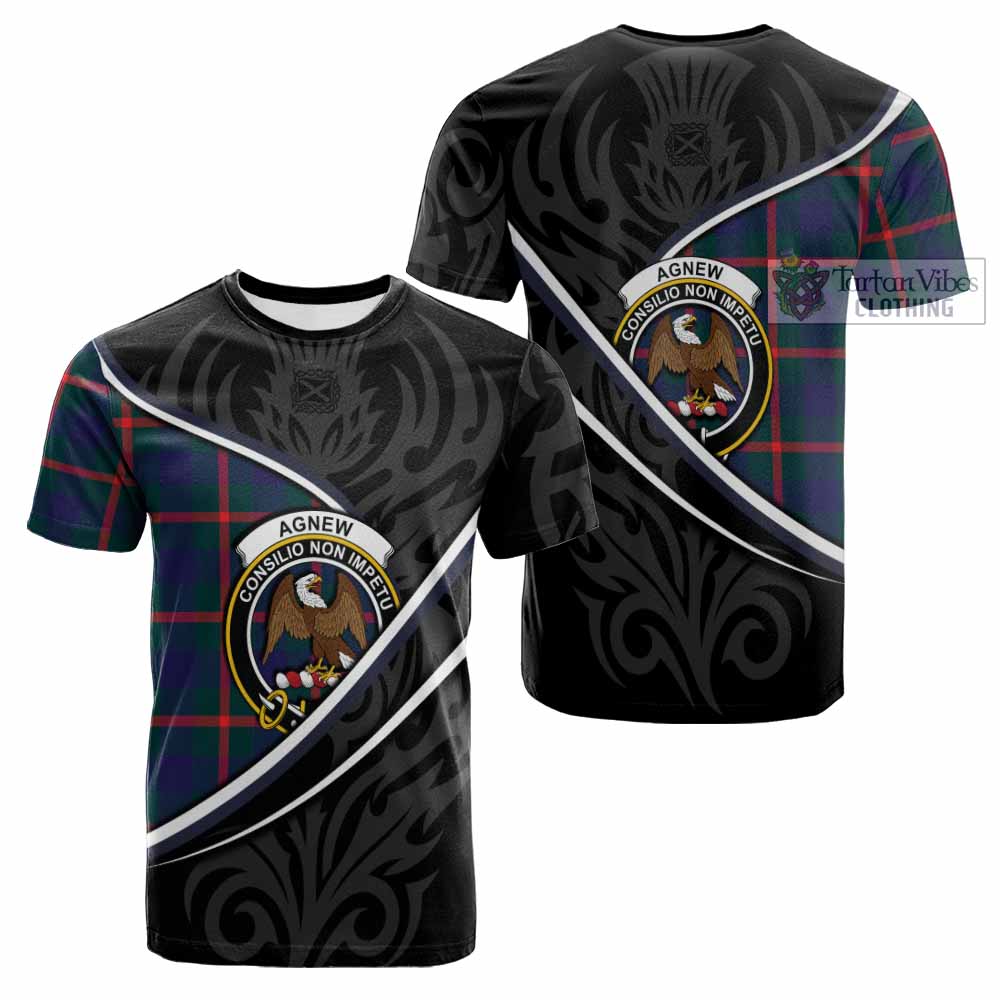 Agnew Tartan Family Crest Cotton T-shirt Celtic Scottish Thistle Floral - Tartan Vibes Clothing