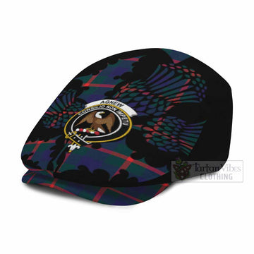 Agnew Tartan Family Crest Flat Cap, Jeff Cap Scotland Thistle Floral