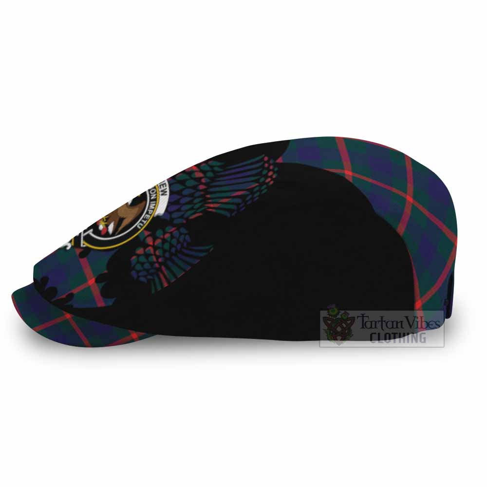 Agnew Tartan Family Crest Flat Cap, Jeff Cap Scotland Thistle Floral