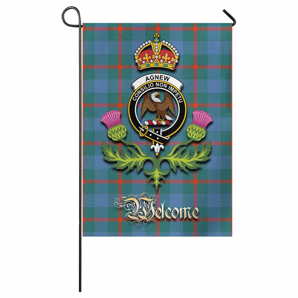 Agnew Tartan Family Crest Garden Flag Royal Thistle Welcome Style - Tartan Vibes Clothing